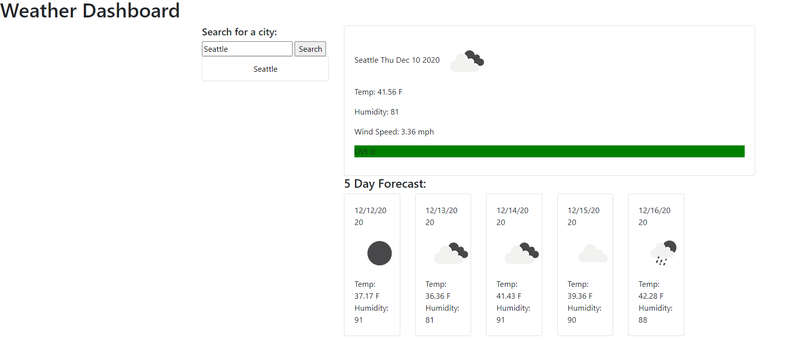 Weather Dashboard